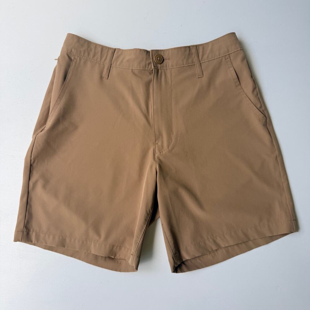 Aeropostale Mens Hybrid Shorts S Small Khaki Flat Front School Uniform Chino